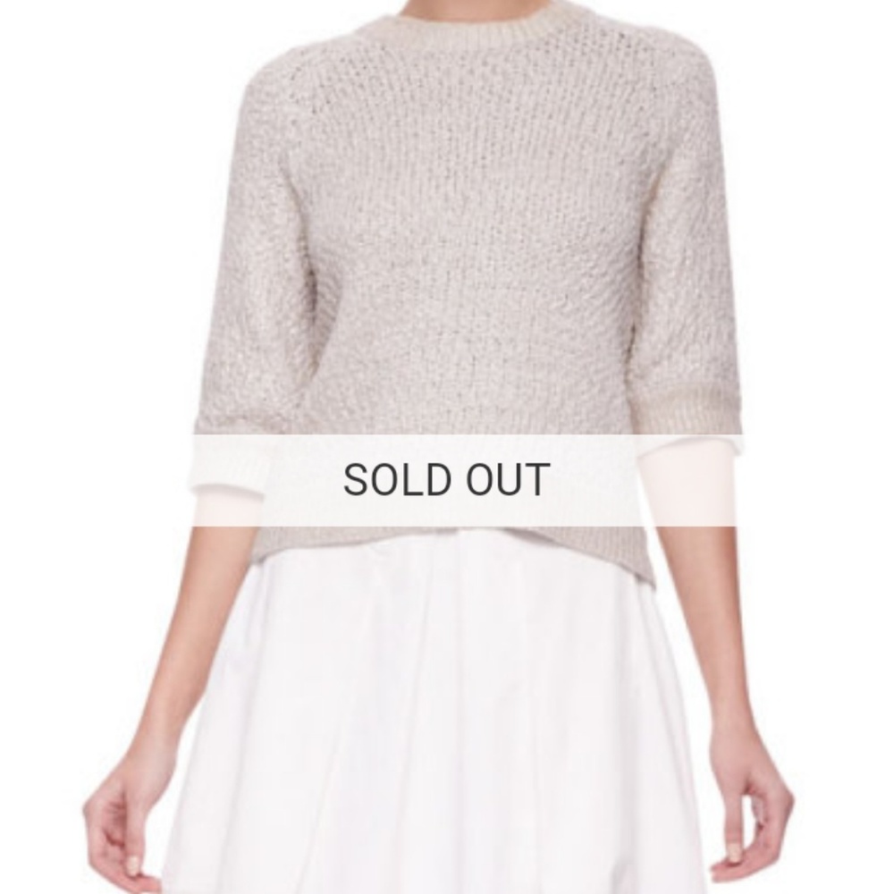 Rebecca Taylor Foil Knit Keyhole Sweater